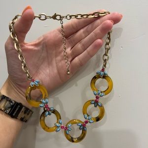 Tortoise Shell Floral Necklace